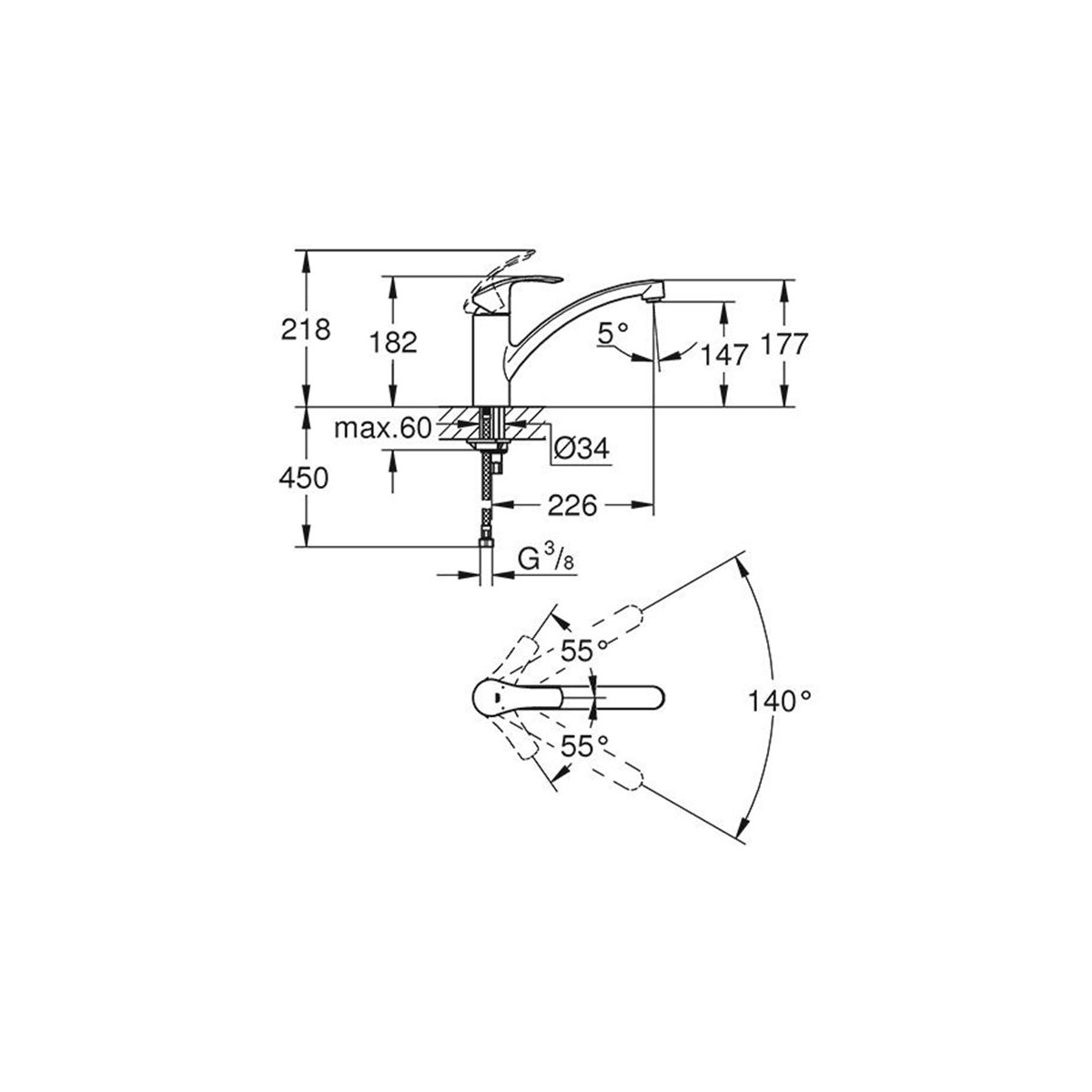 Grohe Eurosmart New Mje Alica Za Sudoper Termol D O O